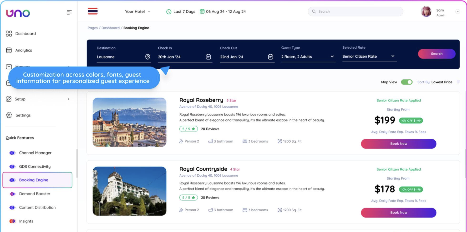 Uno Booking Engine
